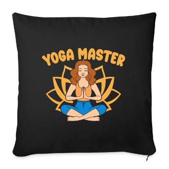 Yoga Master Funny Yoga - Sofa pillowcase 17,3'' x 17,3'' (45 x 45 cm) - black - Front