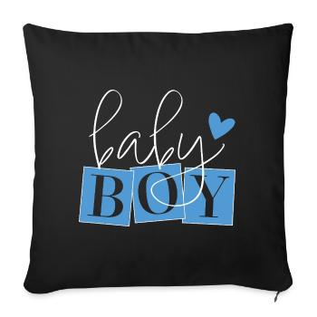 Baby Boy Shirt Design - Sofakissenbezug 45 x 45 cm - Schwarz - Vorne