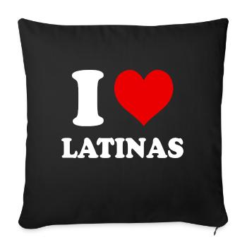 J’aime les latinas Funny Heart Party Funny - Housse de coussin décorative 45 x 45 cm - noir - Devant