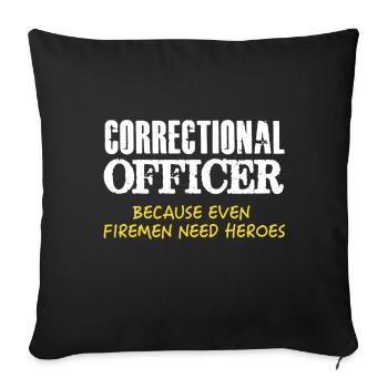 Correctional Officer Hero - Sofa pillowcase 17,3'' x 17,3'' (45 x 45 cm) - black - Front