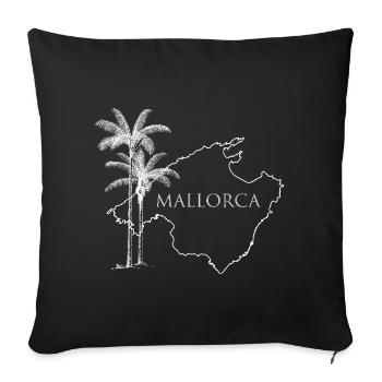 Mallorca Island Palm Trees Holidays Relaxation Travel - Sofa pillowcase 17,3'' x 17,3'' (45 x 45 cm) - black - Front