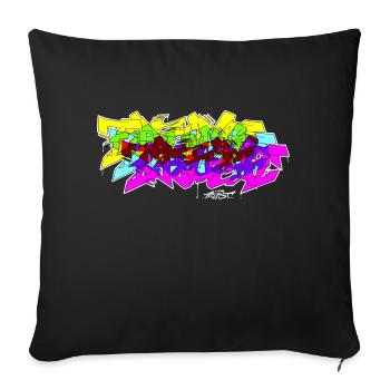 Spectrum Graffiti - Sofa pillowcase 17,3'' x 17,3'' (45 x 45 cm) - black - Front