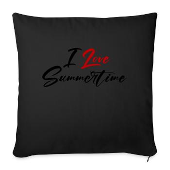 I love summer - Sofa pillowcase 17,3'' x 17,3'' (45 x 45 cm) - black - Front