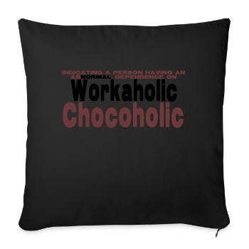 Travail, bourreau de travail et dicton drôle - Housse de coussin décorative 45 x 45 cm - noir - Devant
