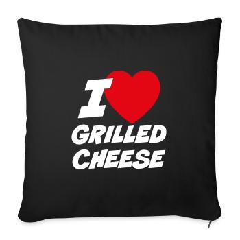 I Love Grilled Cheese - Sofa pillowcase 17,3'' x 17,3'' (45 x 45 cm) - black - Front