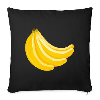 Quatre bananes jaunes en grappe pour les amateurs d’art culinaire - Housse de coussin décorative 45 x 45 cm - noir - Devant
