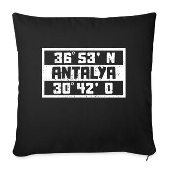 Antalya Coordinates Turkey Holiday Idea - Sofa pillowcase 17,3'' x 17,3'' (45 x 45 cm) - black - Front