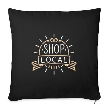 Shop local small business support artisan - Sofa pillowcase 17,3'' x 17,3'' (45 x 45 cm) - black - Front