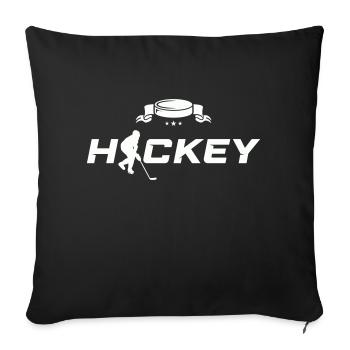 hockey - Housse de coussin décorative 45 x 45 cm - noir - Devant