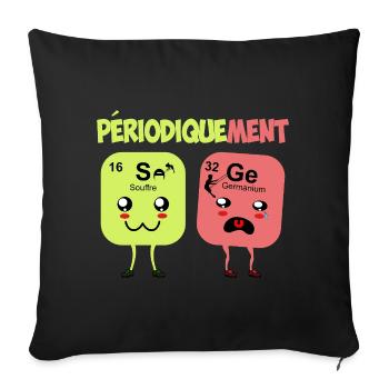 Périodiquement Sage  Humour Tableau Périodique - Housse de coussin décorative 45 x 45 cm - noir - Devant