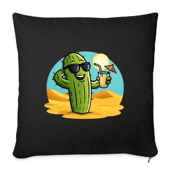 Cactus d’été - Housse de coussin décorative 45 x 45 cm - noir - Devant