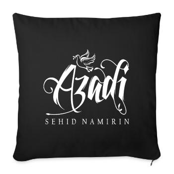 Calligraphie kurde du Kurdistan avec un dauphin volant - Housse de coussin décorative 45 x 45 cm - noir - Devant