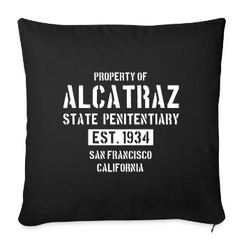 Alcatraz - San Francisco - California - America - Sofa pillowcase 17,3'' x 17,3'' (45 x 45 cm) - black - Front