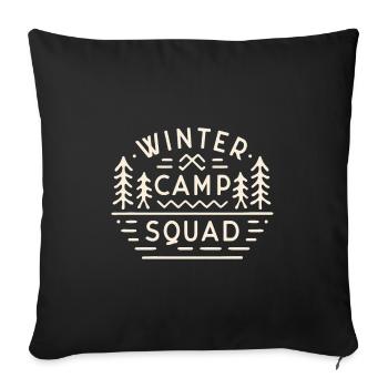 Winter camp squad camping trip mountain camper - Sofa pillowcase 17,3'' x 17,3'' (45 x 45 cm) - black - Front