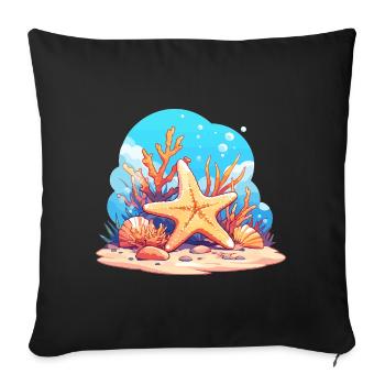 Seesterne Seestern - Sofakissenbezug 45 x 45 cm - Schwarz - Vorne