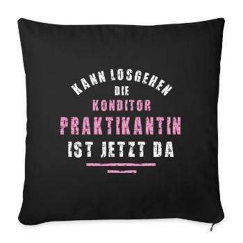 Confiseur Stagiaire Remerciement Stage Confiserie - Housse de coussin décorative 45 x 45 cm - noir - Devant