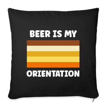 Bière est mon orientation - Housse de coussin décorative 45 x 45 cm - noir - Devant