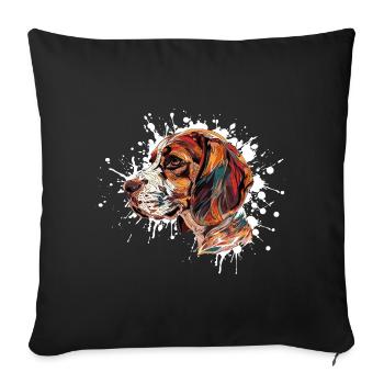 Beagle Color Explosion - Sofa pillowcase 17,3'' x 17,3'' (45 x 45 cm) - black - Front
