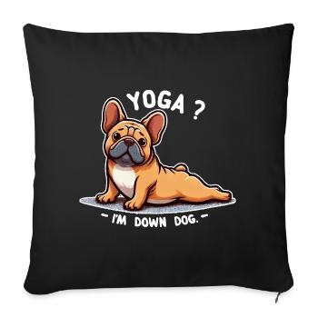 Hund Bulldogge Yoga Down Hund - Sofakissenbezug 45 x 45 cm - Schwarz - Vorne