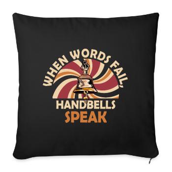 Chorale Instrument de musique Cloche à main Chorale - Housse de coussin décorative 45 x 45 cm - noir - Devant