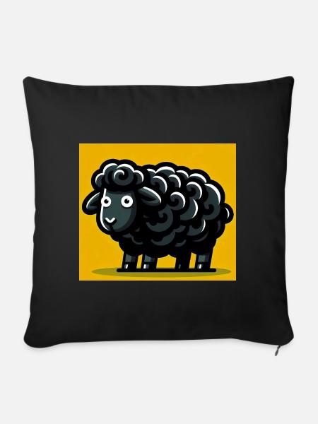 Schwarzes Schaf - Sofakissenbezug 45 x 45 cm - Schwarz
