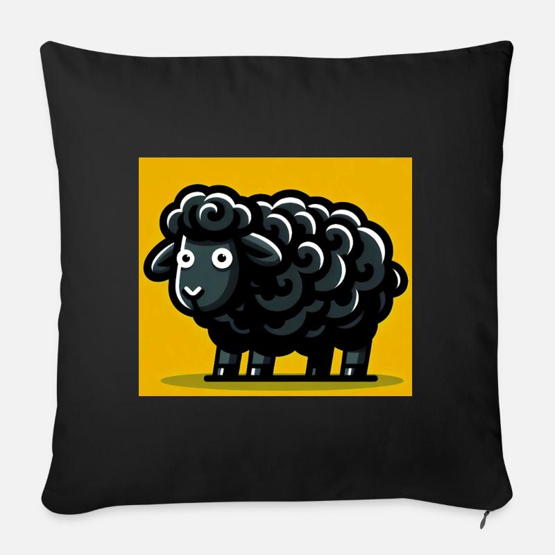 Schwarzes Schaf - Sofakissenbezug 45 x 45 cm - Schwarz