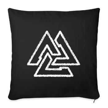 Nœud Viking Valknut - Housse de coussin décorative 45 x 45 cm - noir - Devant