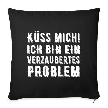 Embrasse-moi, je suis un problème enchanté - Housse de coussin décorative 45 x 45 cm - noir - Devant