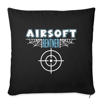 Airsoft Airsofter Rentner Rente Ruhestand - Sofakissenbezug 45 x 45 cm - Schwarz - Vorne