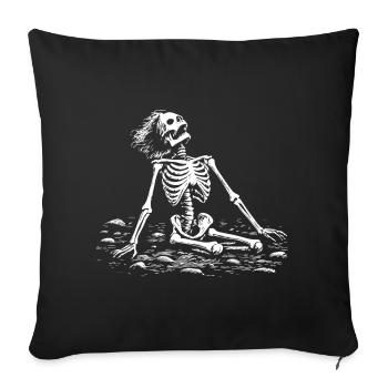 Art squelette Design gothique foncé Mystique - Housse de coussin décorative 45 x 45 cm - noir - Devant