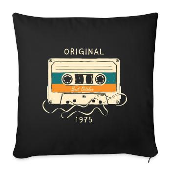 50ème Anniversaire Octobre 1975 Vintage Cassette - Housse de coussin décorative 45 x 45 cm - noir - Devant