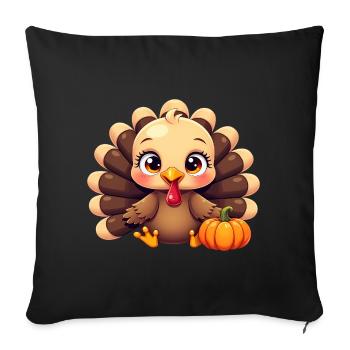 Thanksgiving Truthahn Baby - Sofakissenbezug 45 x 45 cm - Schwarz - Vorne