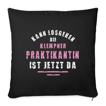 Plombier Stagiaire Merci Stage Plomberie - Housse de coussin décorative 45 x 45 cm - noir - Devant
