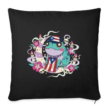 Pastell Goth Kawaii Coqui Puerto Rico - Sofakissenbezug 45 x 45 cm - Schwarz - Vorne