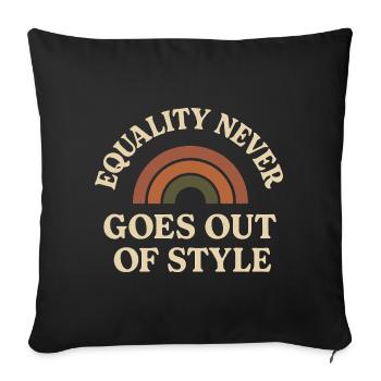 Groovy Pride Retro Égalité Queer Histoire - Housse de coussin décorative 45 x 45 cm - noir - Devant