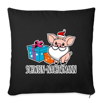 Merry Christmas with the Pig Nightman! - Sofa pillowcase 17,3'' x 17,3'' (45 x 45 cm) - black - Front
