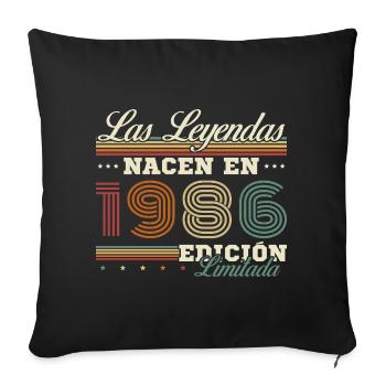40 Years 1986 Vintage Retro Birthday - Sofa pillowcase 17,3'' x 17,3'' (45 x 45 cm) - black - Front