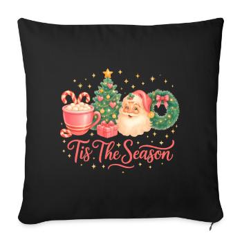 Tis The Season Cute Christmas Design - Sofa pillowcase 17,3'' x 17,3'' (45 x 45 cm) - black - Front