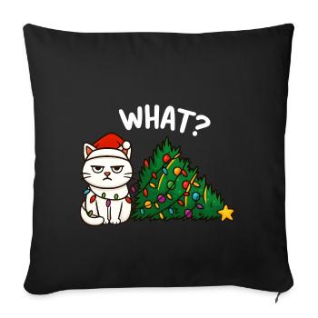 Annyoed Cat Christmas Lights - Sofa pillowcase 17,3'' x 17,3'' (45 x 45 cm) - black - Front