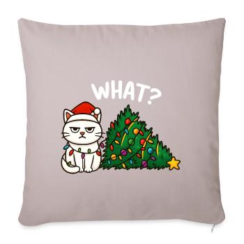 Lumières de Noël Annyoed Cat - Housse de coussin décorative 45 x 45 cm - taupe clair - Devant