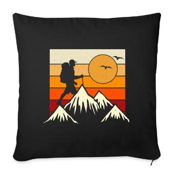 Hiking Hiker Mountaineer Gift - Sofa pillowcase 17,3'' x 17,3'' (45 x 45 cm) - black - Front