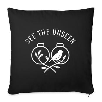 See the invisible - Sofa pillowcase 17,3'' x 17,3'' (45 x 45 cm) - black - Front