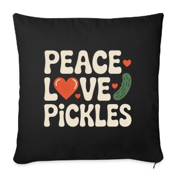 Peace Love Pickles Cucumber Love Pickles - Sofa pillowcase 17,3'' x 17,3'' (45 x 45 cm) - black - Front