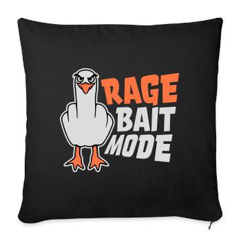 Rage Appât Mode Mouette Oiseau Méchant Drôle Provocation - Housse de coussin décorative 45 x 45 cm - noir - Devant