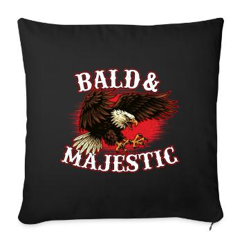 Chauve & majestueux Grand-père drôle Humour Confiance - Housse de coussin décorative 45 x 45 cm - noir - Devant