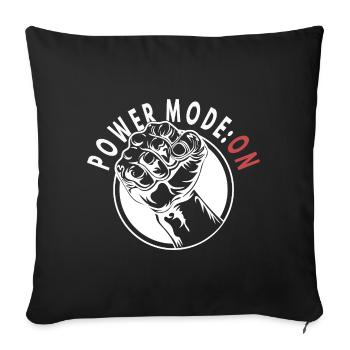 Mode Alimentation : ACTIVÉ – Graphique du Poing Fort - Housse de coussin décorative 45 x 45 cm - noir - Devant