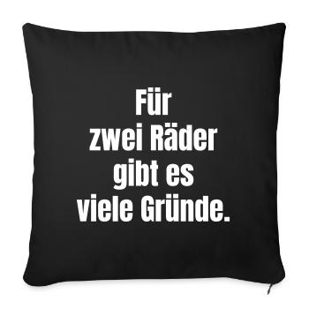 Il y a de nombreuses raisons pour avoir deux roues - Housse de coussin décorative 45 x 45 cm - noir - Devant