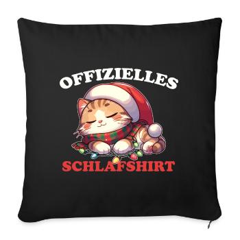 Chat de Noël Chemise de nuit officiel - Housse de coussin décorative 45 x 45 cm - noir - Devant
