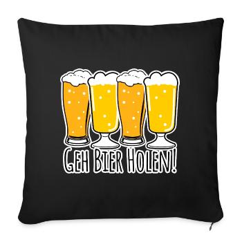 Va chercher de la bière ! - Housse de coussin décorative 45 x 45 cm - noir - Devant