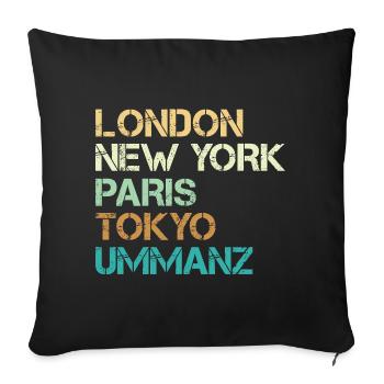 Vacances en mer Baltique LONDRES NEW YORK PARIS TOKYO Drôle - Housse de coussin décorative 45 x 45 cm - noir - Devant